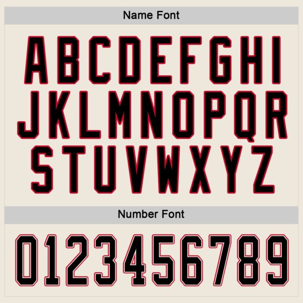 Custom Cream Black-Red Hockey Jersey - Image 4