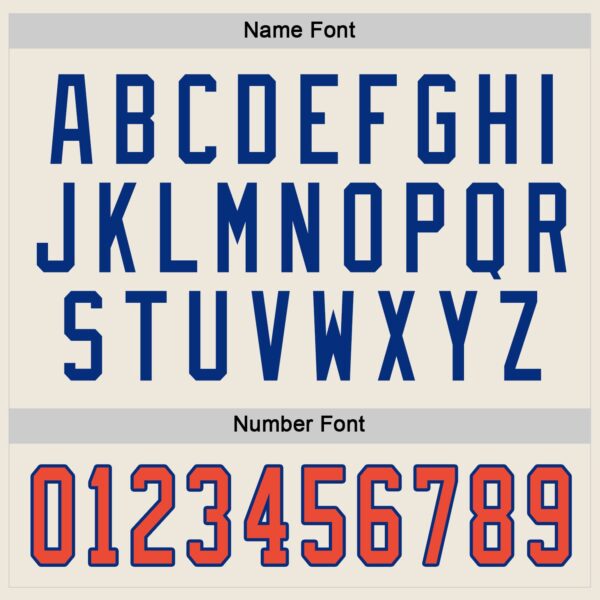 Custom Cream Orange-Royal Hockey Jersey - Image 4