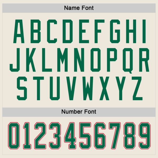 Custom Cream Kelly Green-Red Hockey Jersey - Image 4