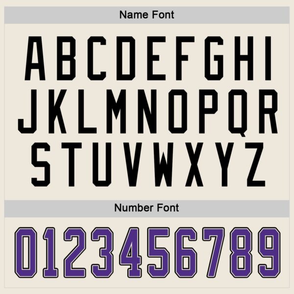 Custom Cream Purple-Black Hockey Jersey - Image 4