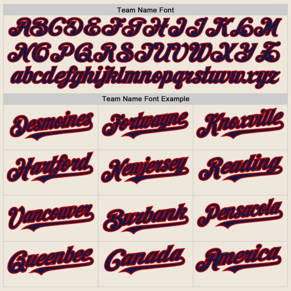 Custom Cream Navy Pinstripe Red Authentic Baseball Jersey - Image 4