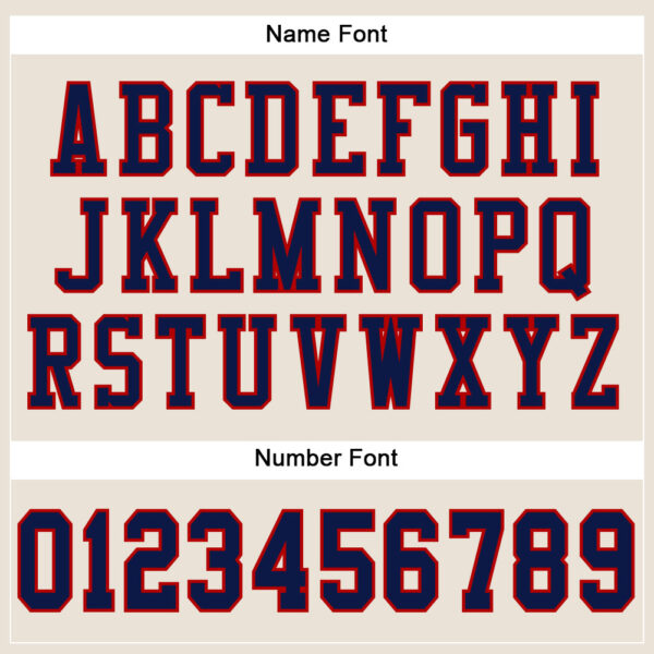 Custom Cream Navy-Red Mesh Authentic Football Jersey - Image 4