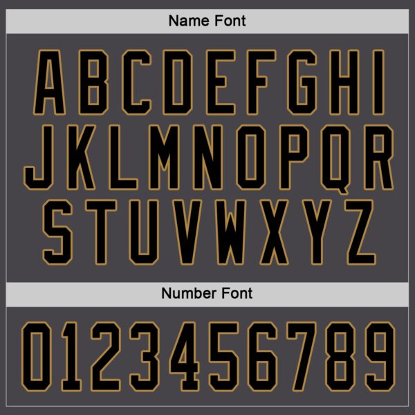 Custom Steel Gray Black-Old Gold Hockey Jersey - Image 4