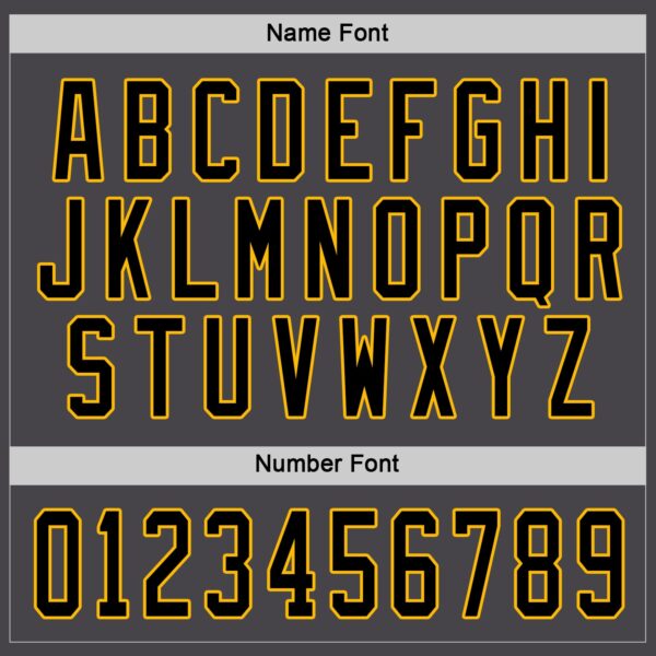Custom Steel Gray Black-Gold Hockey Jersey - Image 4
