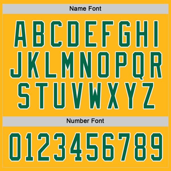 Custom Gold Kelly Green-White Hockey Jersey - Image 4