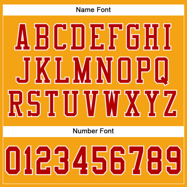 Custom Gold Red-White Mesh Authentic Football Jersey - Image 4