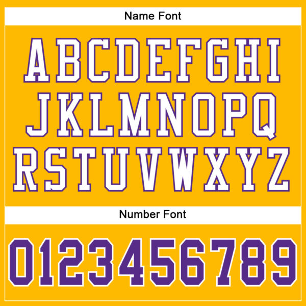 Custom Gold Purple-White Mesh Authentic Football Jersey - Image 4