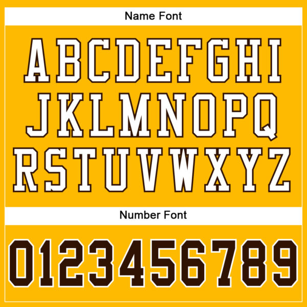Custom Gold Brown-White Mesh Authentic Football Jersey - Image 4