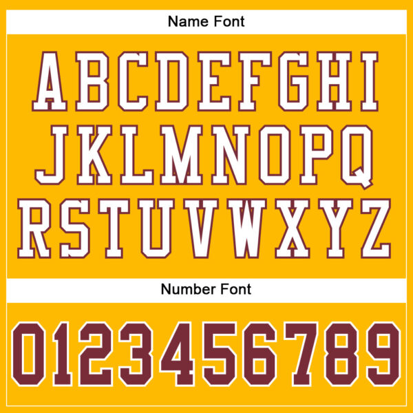 Custom Gold Burgundy-White Mesh Authentic Football Jersey - Image 4