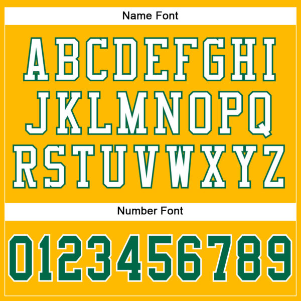 Custom Gold Kelly Green-White Mesh Authentic Football Jersey - Image 4