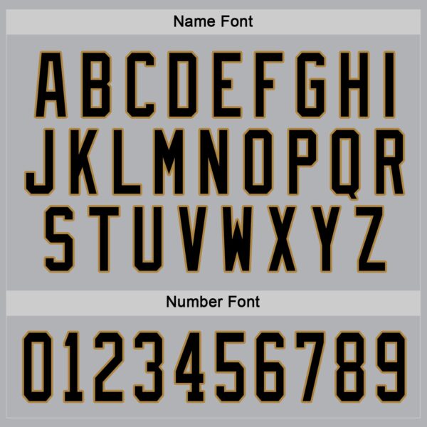 Custom Gray Black-Old Gold Hockey Jersey - Image 4
