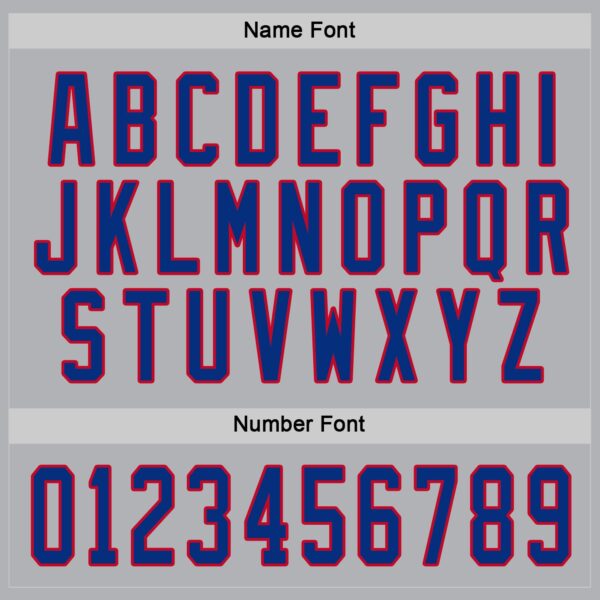 Custom Gray Royal-Red Hockey Jersey - Image 4