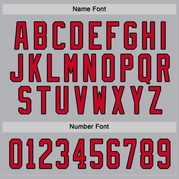 Custom Gray Red-Black Hockey Jersey - Image 4