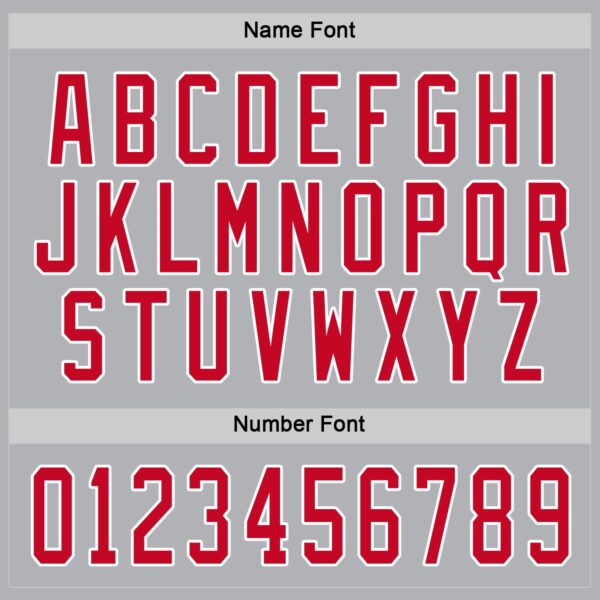 Custom Gray Red-White Hockey Jersey - Image 4