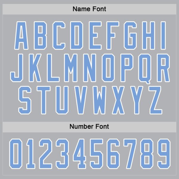 Custom Gray Light Blue-White Hockey Jersey - Image 4