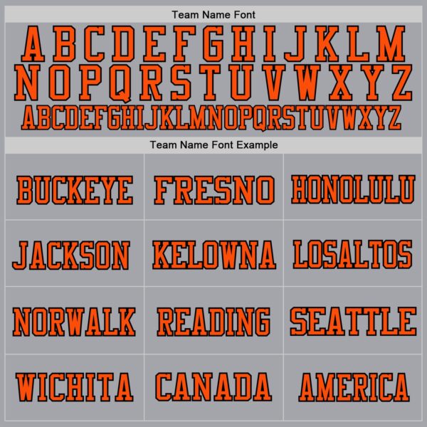 Custom Gray Black-Orange Mesh Authentic Football Jersey - Image 3