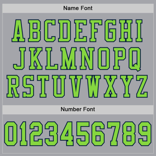Custom Gray Neon Green-Navy Mesh Authentic Football Jersey - Image 4