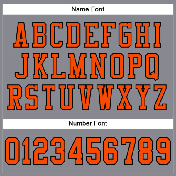 Custom Gray Orange-Black Mesh Authentic Football Jersey - Image 4