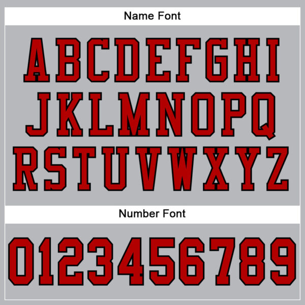 Custom Gray Red-Black Mesh Authentic Football Jersey - Image 4