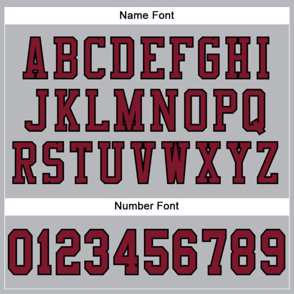 Custom Gray Crimson-Black Mesh Authentic Football Jersey - Image 4