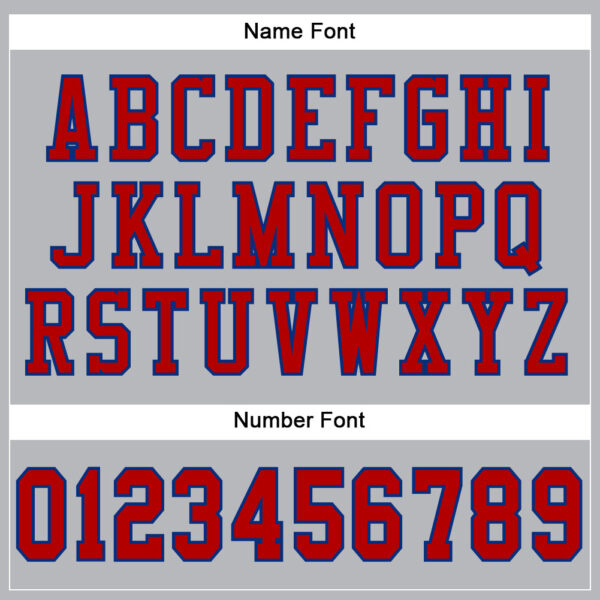 Custom Gray Red-Royal Mesh Authentic Football Jersey - Image 4