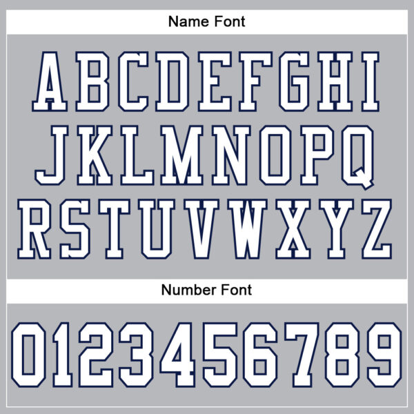 Custom Gray White-Navy Mesh Authentic Football Jersey - Image 4