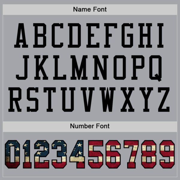 Custom Gray Vintage USA Flag-Black Mesh Authentic Football Jersey - Image 4