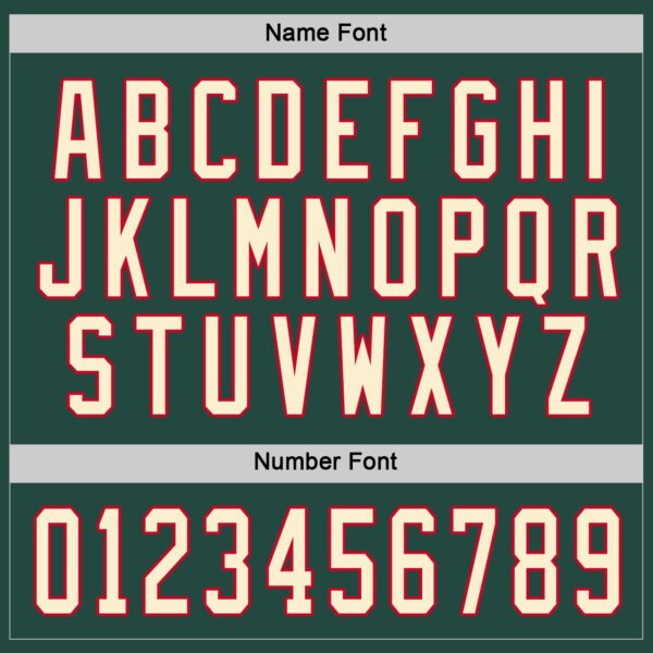 Custom Green Cream-Red Hockey Jersey - Image 4