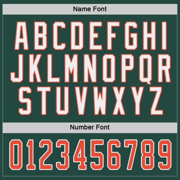 Custom Green Orange-White Hockey Jersey - Image 4
