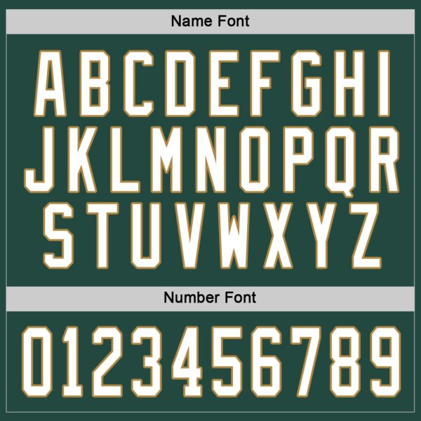 Custom Green White-Old Gold Hockey Jersey - Image 5