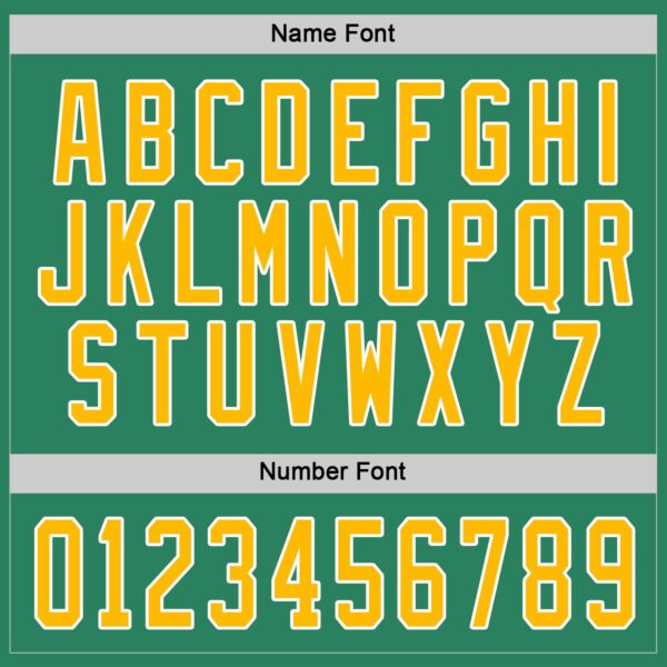 Custom Kelly Green Gold-White Hockey Jersey - Image 4