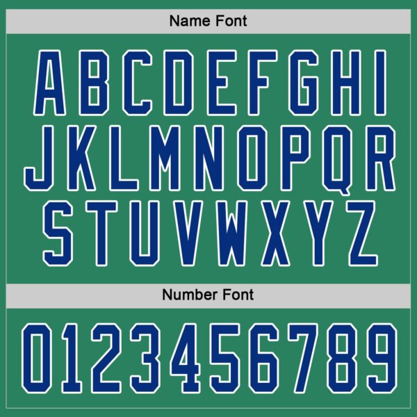 Custom Kelly Green Royal-White Hockey Jersey - Image 4