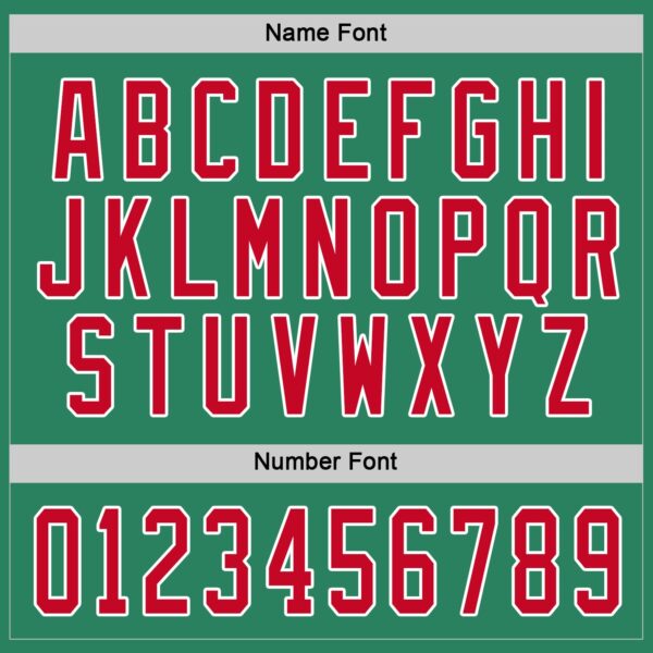 Custom Kelly Green Red-White Hockey Jersey - Image 4