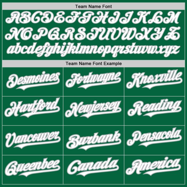 Custom Kelly Green White-Gray Authentic Baseball Jersey - Image 4
