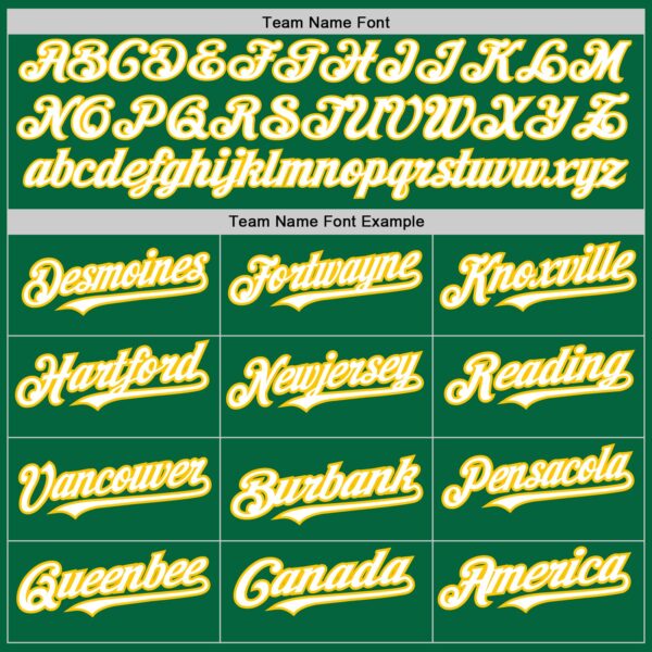 Custom Kelly Green White-Yellow Authentic Baseball Jersey - Image 4
