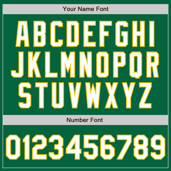 Custom Kelly Green White-Yellow Authentic Baseball Jersey - Image 5