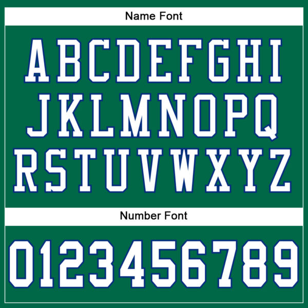 Custom Kelly Green White-Royal Mesh Authentic Football Jersey - Image 4