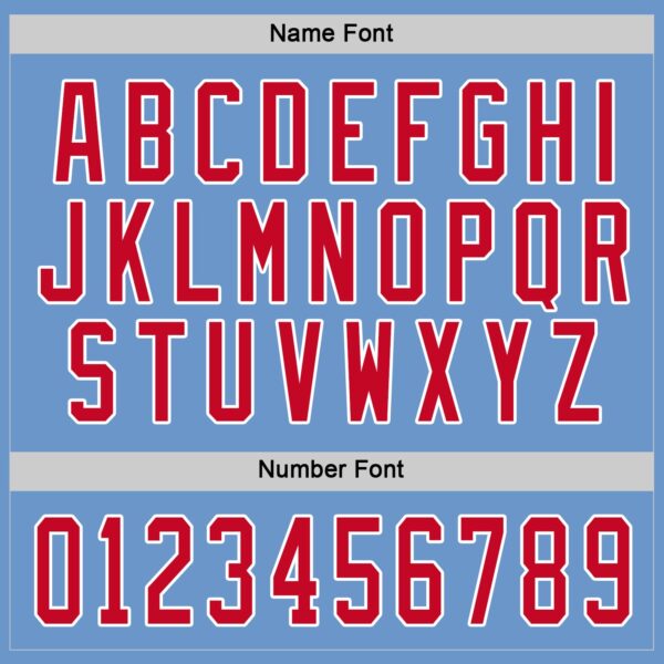 Custom Light Blue Red-White Hockey Jersey - Image 4