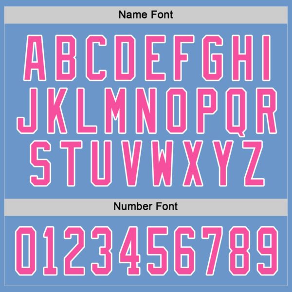 Custom Light Blue Pink-White Hockey Jersey - Image 4