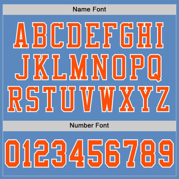 Custom Light Blue Orange-White Mesh Authentic Football Jersey - Image 4