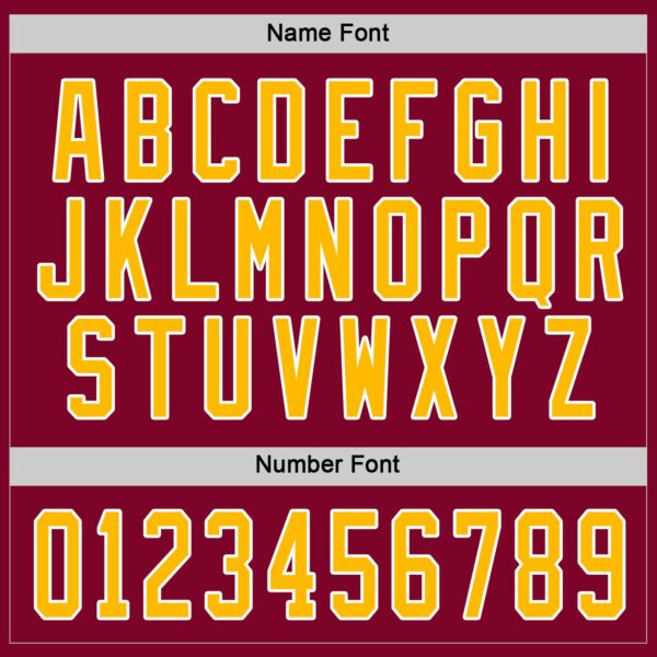 Custom Maroon Gold-White Hockey Jersey - Image 4