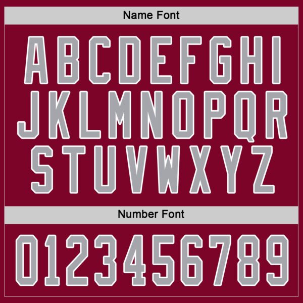 Custom Maroon Gray-White Hockey Jersey - Image 4