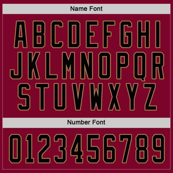 Custom Maroon Black-Old Gold Hockey Jersey - Image 4
