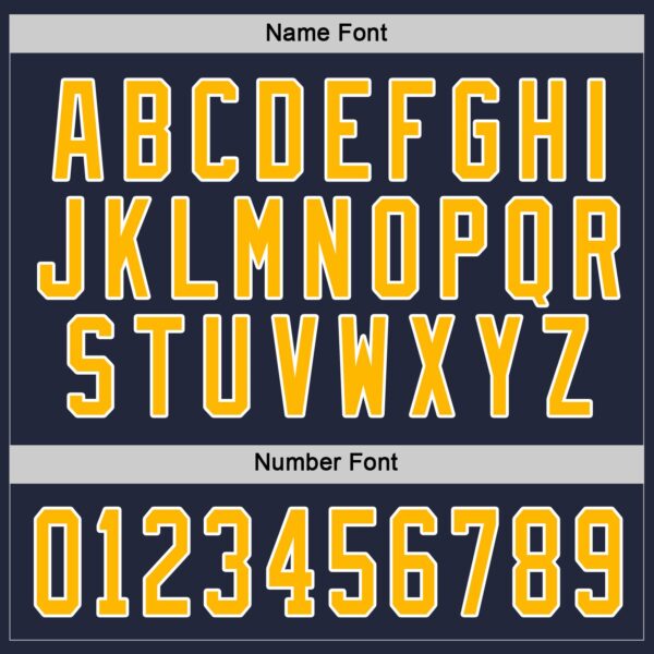 Custom Navy Gold-White Hockey Jersey - Image 4