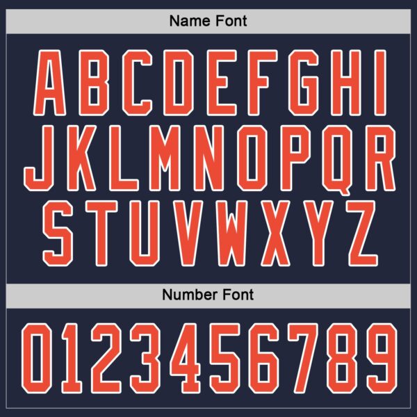 Custom Navy Orange-White Hockey Jersey - Image 4