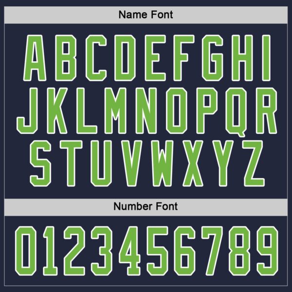 Custom Navy Neon Green-White Hockey Jersey - Image 4