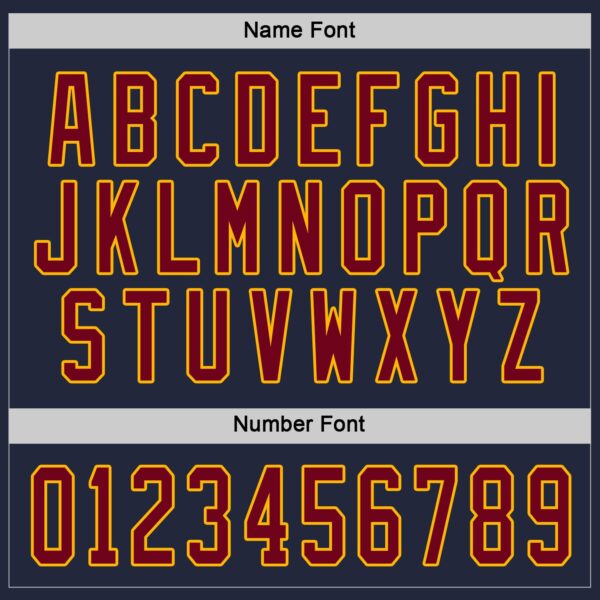 Custom Navy Maroon-Gold Hockey Jersey - Image 4