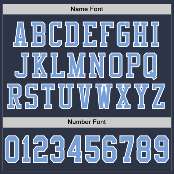 Custom Navy Light Blue-White Mesh Authentic Football Jersey - Image 4