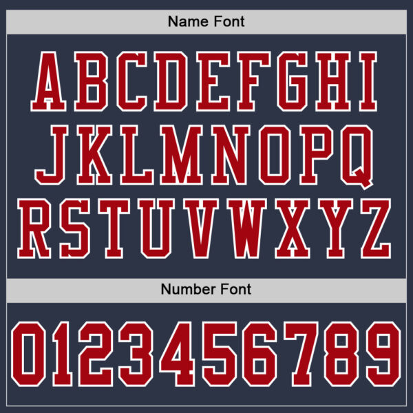 Custom Navy Red-White Mesh Authentic Football Jersey - Image 4