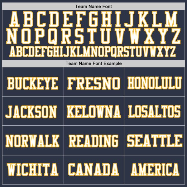 Custom Navy Gold-White Mesh Authentic Football Jersey - Image 3